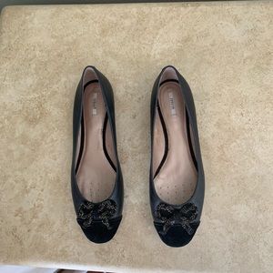 Geox black leather/suede ballet shoes size 42